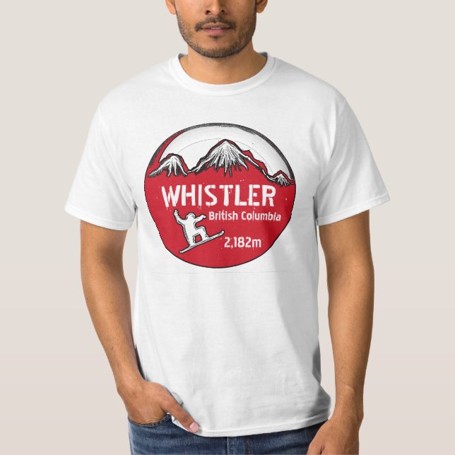 T-shirt Pièce en t rouge de valeur de surf des neiges de (Devant)