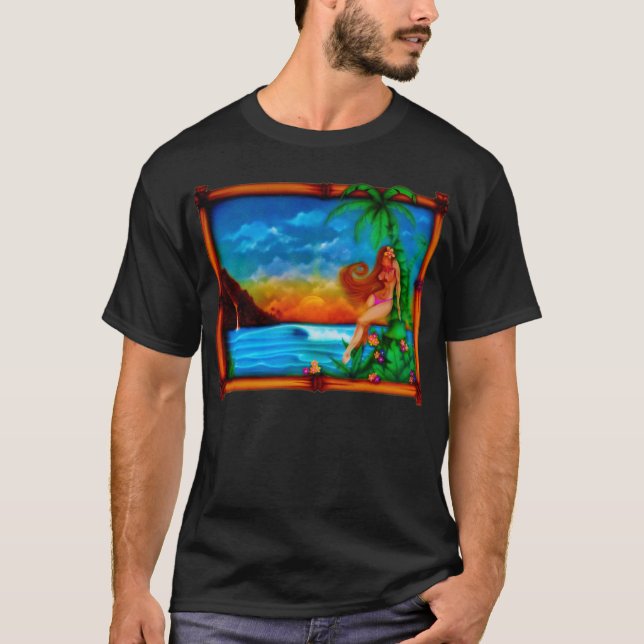 T-shirt Pièce en t tropicale d'été (Devant)