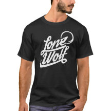 Pièce en t typographique de loup solitaire