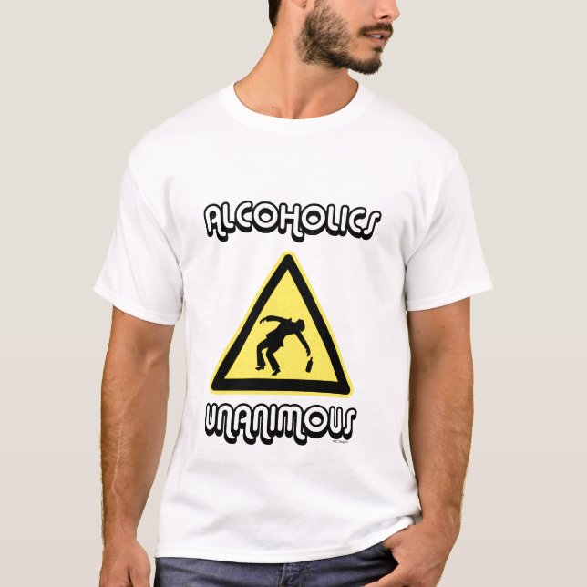 T-SHIRT PIÈCE EN T UNANIME D'ALCOOLIQUES (Devant)