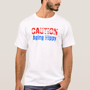T-shirt Pièce en t vieillissante de hippie de précaution