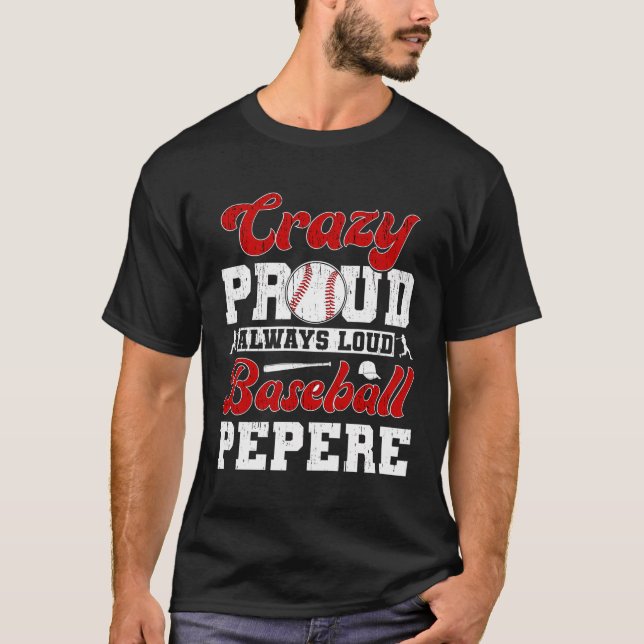 T-shirt Pièce Fou De Baseball D'Un Joueur De Baseball P (Devant)