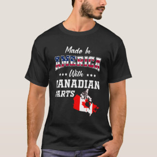 T-shirt Pièces canadiennes d'Amérique Carte du Canada Drap