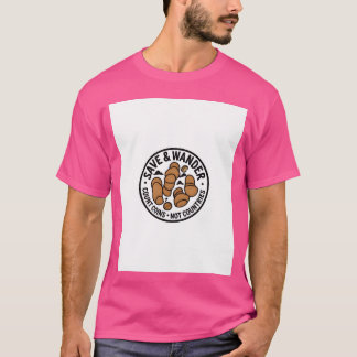 T-shirt Pièces de croissant Enregistrer et Errer drôles