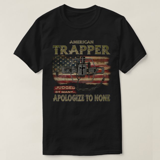 T-shirt Piège en acier Coyote américain Drapeau américain  (Design devant)