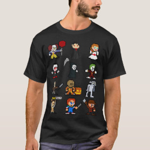 T-shirt Piel Art 8Bit Horreur Halloween Personnage Épouvan