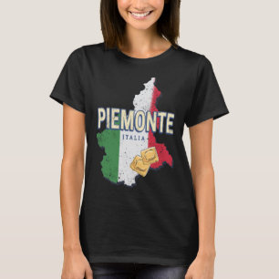 T-shirt Piémont Italie Région Rétro Carte Vintage Pasta So