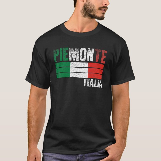 T-shirt Piemonte Italia Italie Drapeau Italien Hommes Femm (Devant)