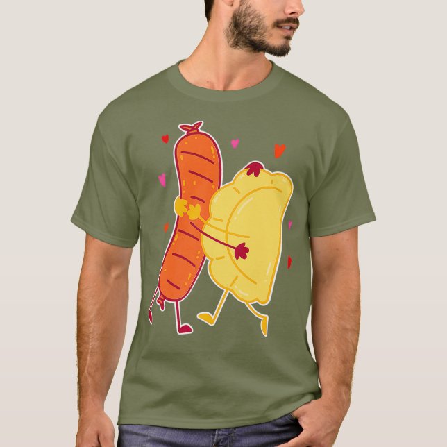 T-shirt Pierogi Et Kielbasa Cuisine Polonaise I Drôle Nour (Devant)