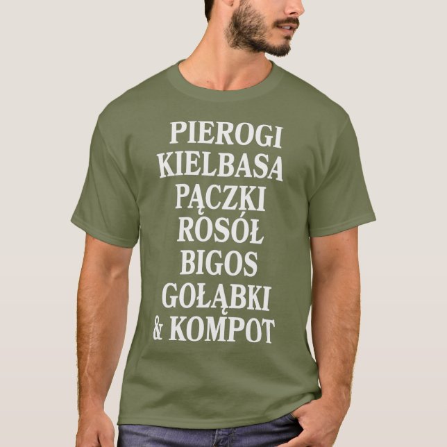 T-shirt Pierogi Kielbasa Paczki Rosol Dyngus alimentaires  (Devant)