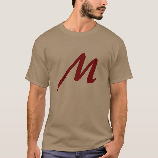 T-shirt Pierre Brown Monogramme Nom Nom initial Moderne (Devant)
