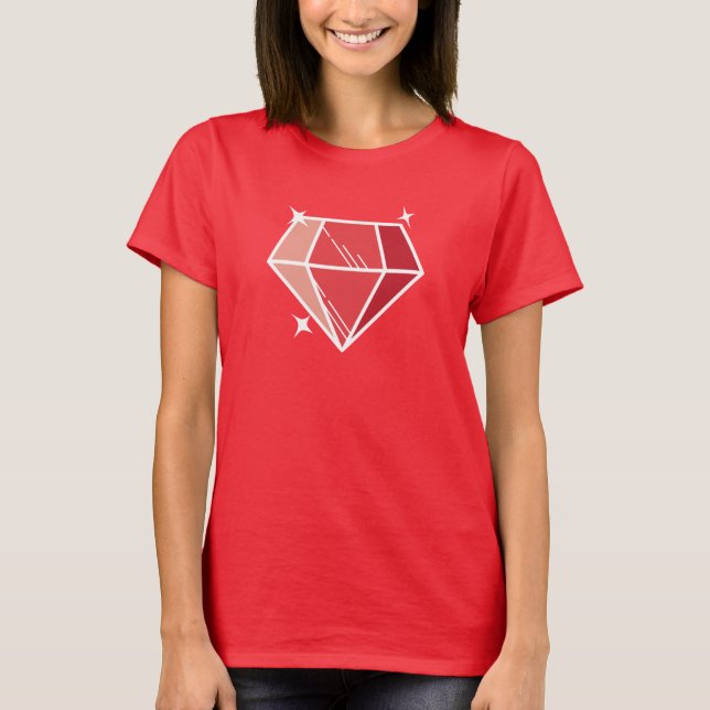 T-shirt Pierre gemme rouge simple (Devant)