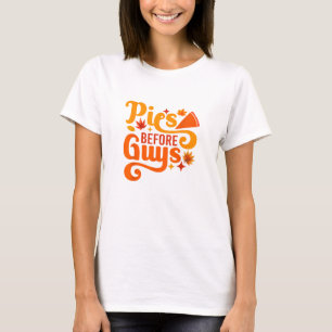 T-shirt Pies avant les gars Chemise drôle Thanksgiving fem