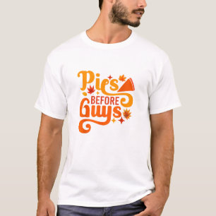 T-shirt Pies avant les gars Chemise drôle Thanksgiving fem