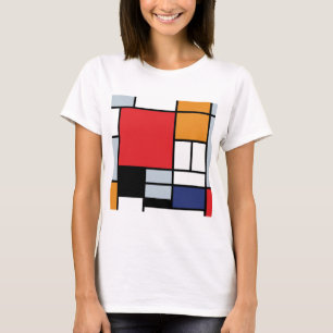 T-shirt Piet Mondrian - Composition avec un grand plan rou