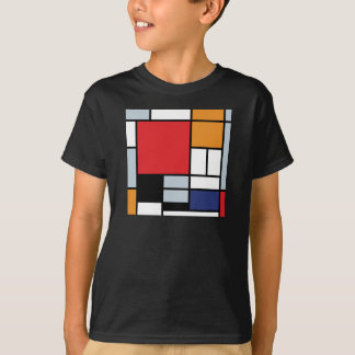 T-shirt Piet Mondrian - Composition avec un grand plan rou