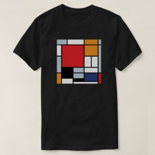 T-shirt Piet Mondrian - Composition avec un grand plan rou