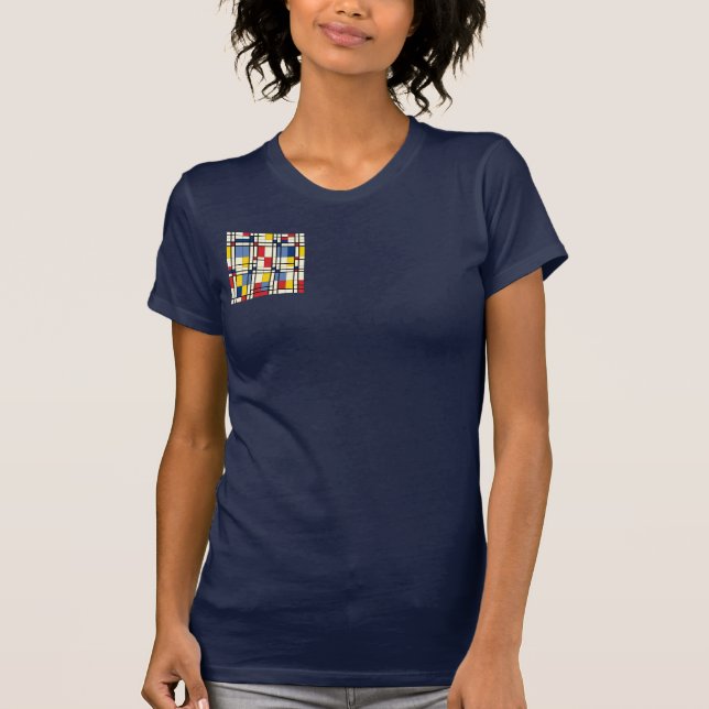 T-shirt Piet Mondrian dynamique et coloré (Devant)