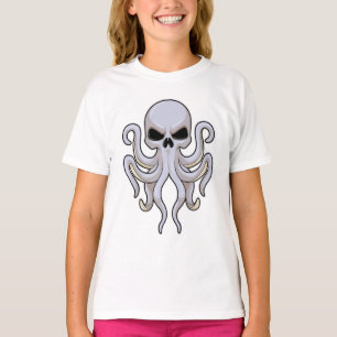 T-shirt Pieuvre avec 8 bras et crâne