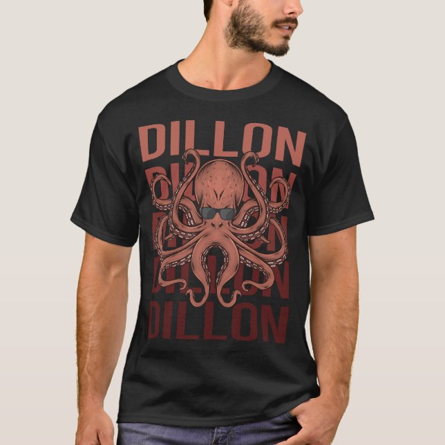 T-shirt Pieuvre drôle - Nom Dillon (Devant)