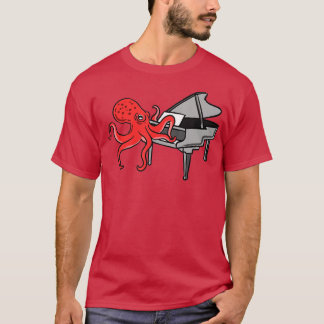 T-shirt Pieuvre Jouer Piano