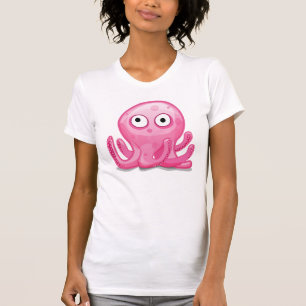 T-shirt pieuvre rose mignonne ridicule