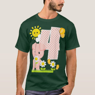 T-shirt Pig 4th Birthday Girl 4 Year Old Birthday Cute Pig