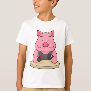 T-shirt Pig au Poker avec cartes de Poker