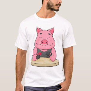 T-shirt Pig au Poker avec cartes de Poker