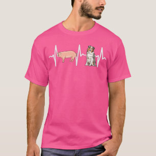 T-shirt Pig Australian Shepherd Amoureux des chiens Heartb