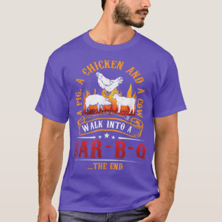 T-shirt Pig Cow BBQ Meat Lover Grill Friends Fun Chicken 