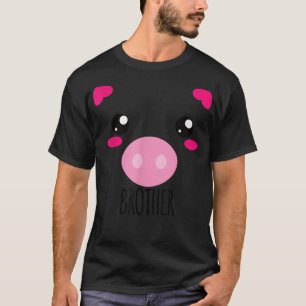 T-shirt Pig Face Kawaii Halloween Costume For Brother Funn