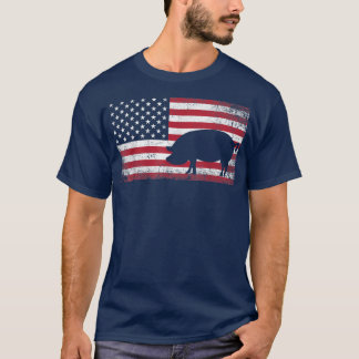 T-shirt Pig Hog Farm Farmer 4th of July  American Flag Ame