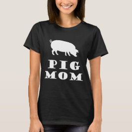 T-shirt Pig Maman aime les cochons Silhouette blanche