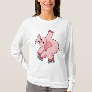 T-shirt Pig Patinage sur glace Patins sur glace