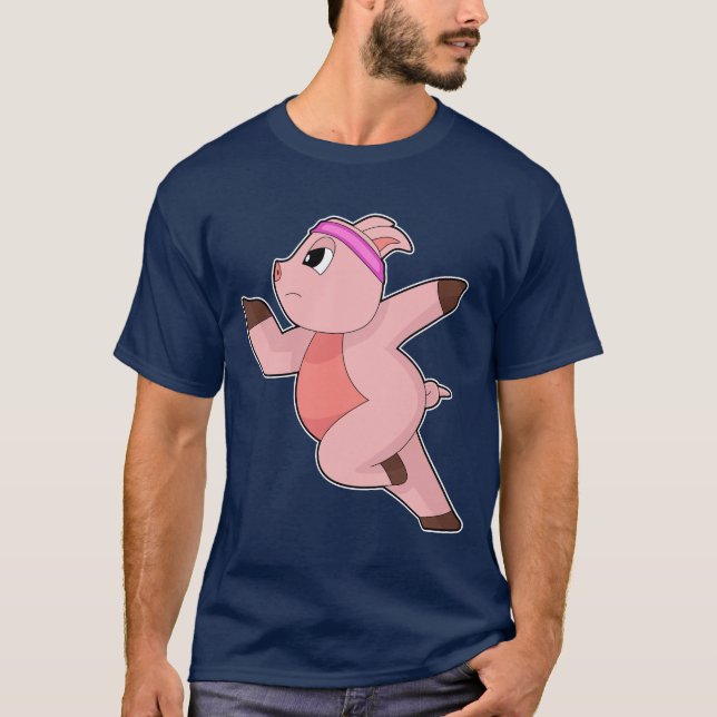 T-shirt Pig Runner Running Sports (Devant)