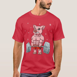 T-shirt Pig Weightlifting Fitness Gym for a animal lover 