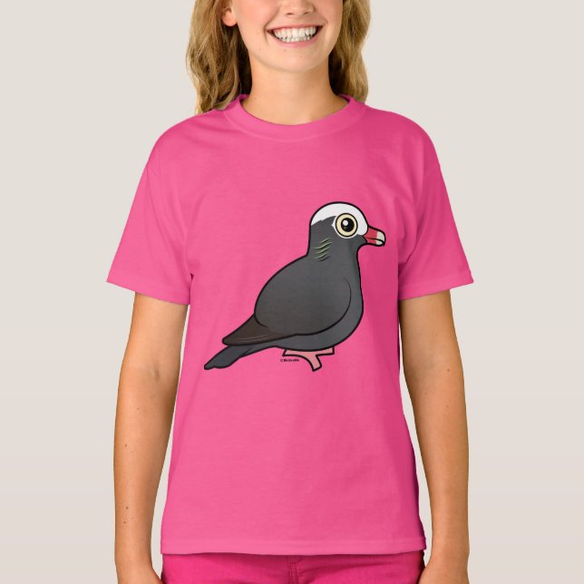 T-shirt Pigeon à couronne blanche (Devant)