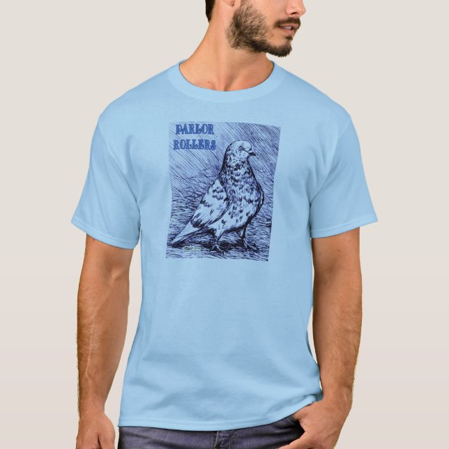 T-shirt Pigeon de rouleau de salon (Devant)