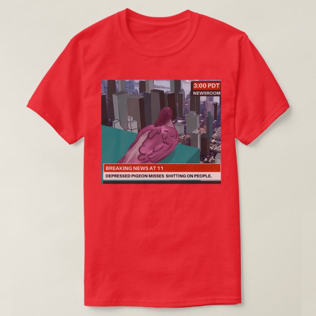 T-shirt Pigeon déprimé manque (Design devant)