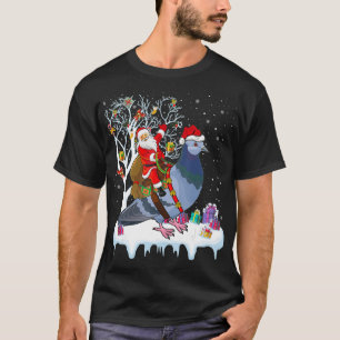 T-shirt Pigeon Oiseau Amant Noël Cadeau Père Noël équi