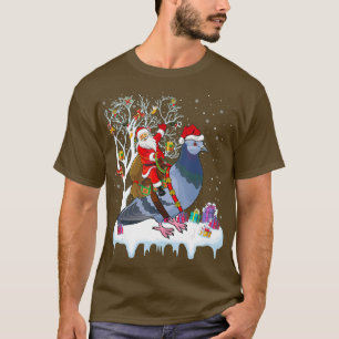 T-shirt Pigeon Oiseau Amant Noël Cadeau Père Noël équitati