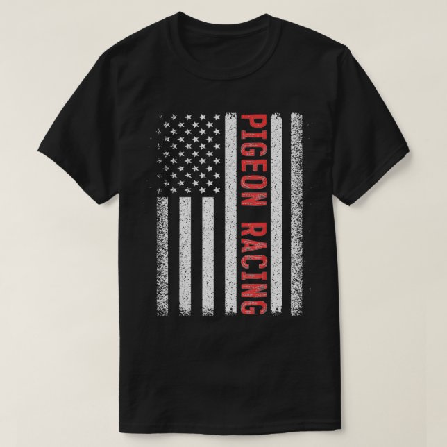 T-shirt Pigeon Racing American Flag July Breeder (Design devant)