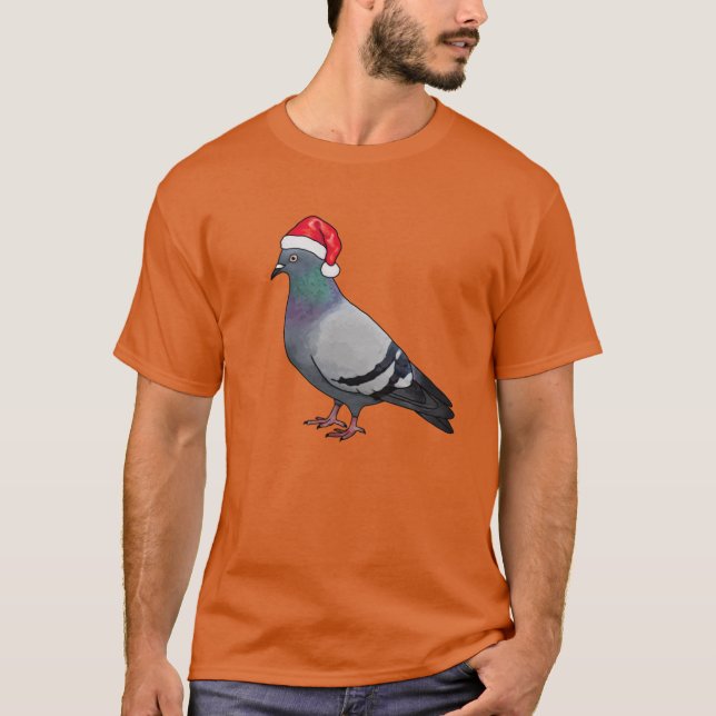T-shirt Pigeon Santa family (Devant)