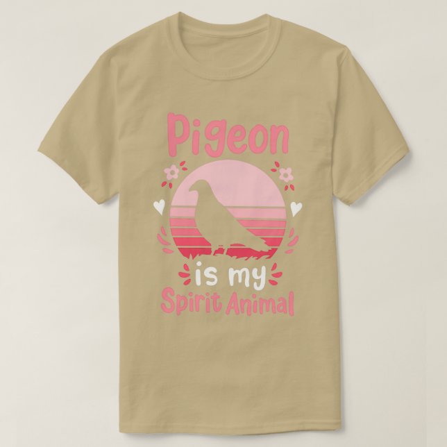 T-shirt Pigeon Spirit Animal Bird Lover Retro 1 (Design devant)