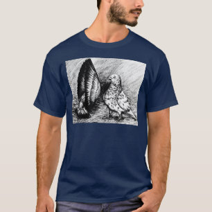 T-shirt Pigeons de rouleau de salon
