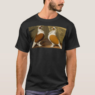 T-shirt Pigeons de Turbine rouge et jaune à tête lisse 1