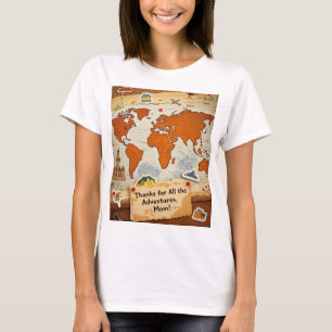 T-shirt Piges et points de repère de la carte mondiale