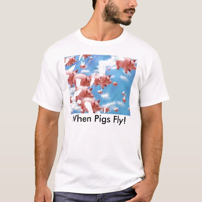 T-shirt pigs_fly, quand les porcs volent ! (Devant)