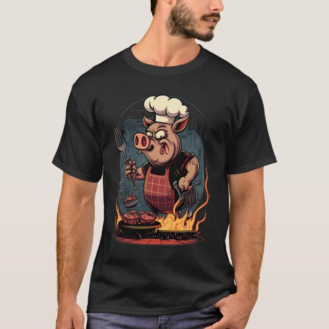 T-shirt Pig's Meat   Pig Grilling Steak (Devant)